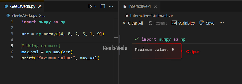 NumPy max() Method in Python