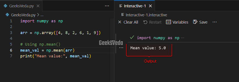 NumPy mean() Method in Python