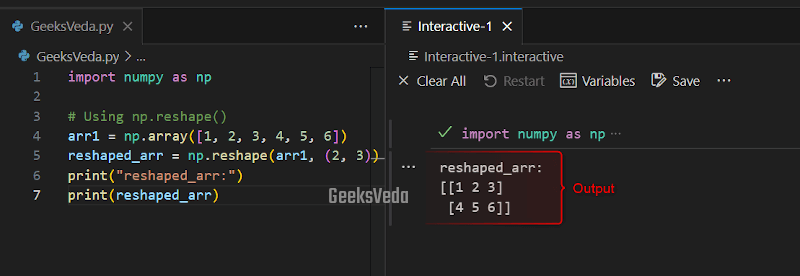 NumPy reshape() Method in Python