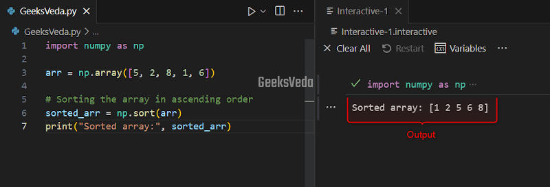 NumPy sort() Method in Python