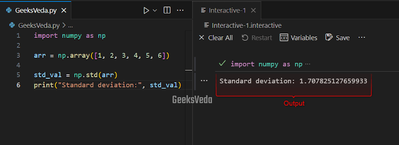 NumPy std() Method in Python