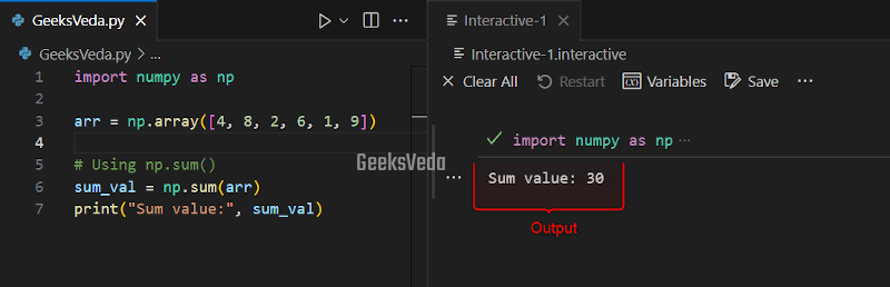NumPy sum() Method in Python