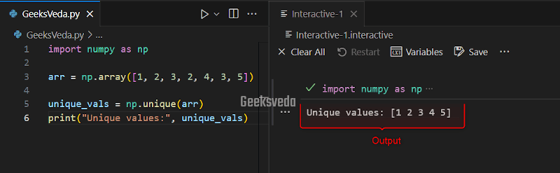 Numpy unique() Method in Python