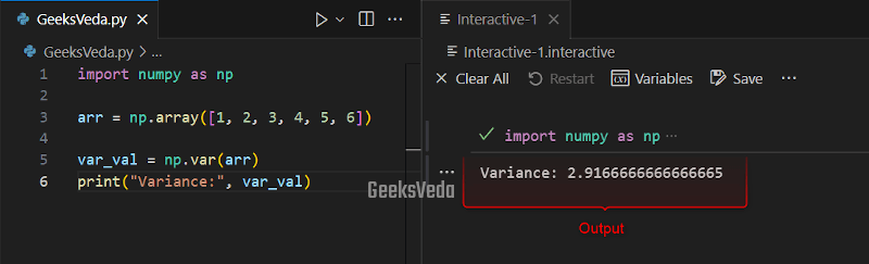 Numpy var() Method in Python