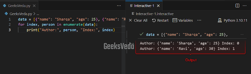 Python enumerate() Function With Nested Data Structures