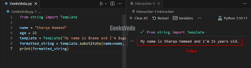 String Formatting Using Template Strings