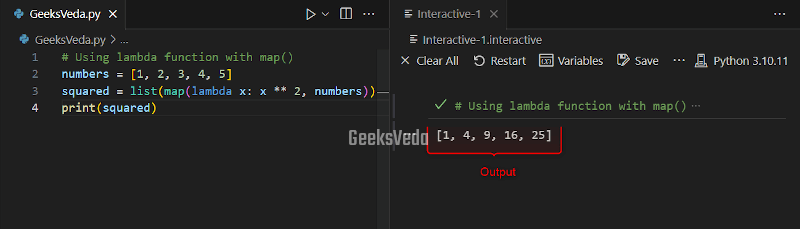 Using Lambda Function with map()