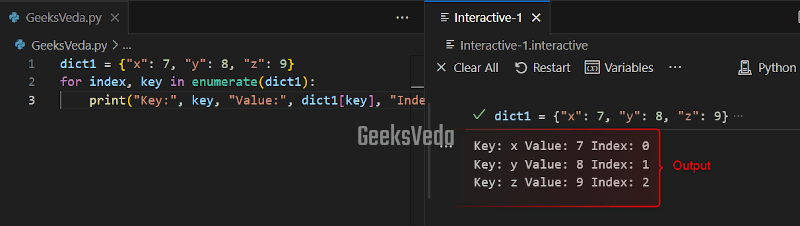 Python enumerate() Function With Dictionary