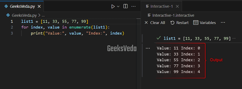 Using Python enumerate() Function With List