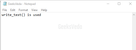 Using Python write_text() Method