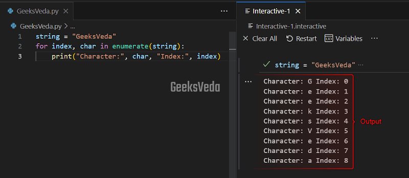 Using Python enumerate() Function with Strings