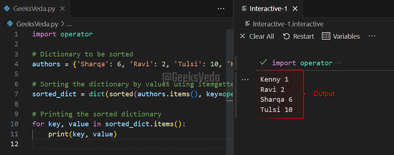 Using itemgetter() Function of the Operator Module