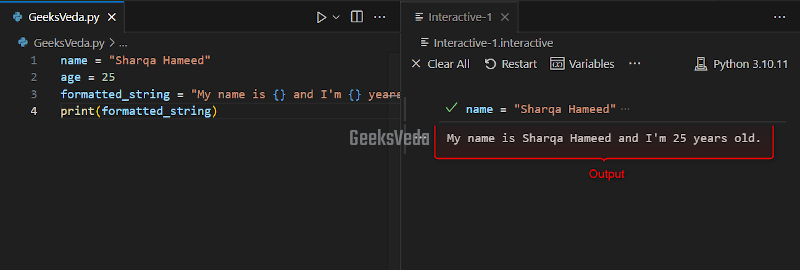 Using str.format() Method in Python