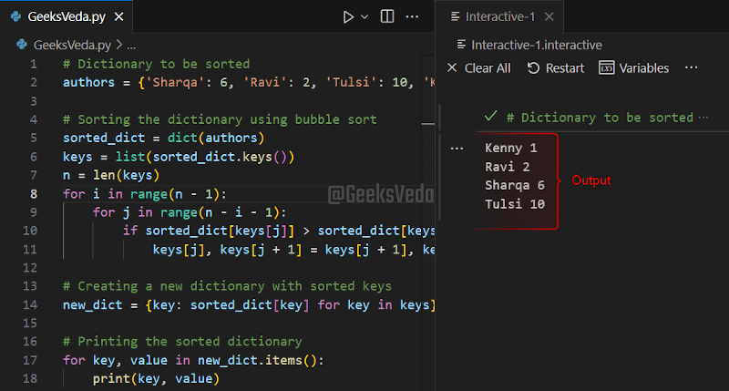 Using the Bubble Sort Algorithm