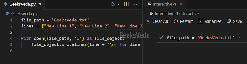Write Multiple Lines to a File