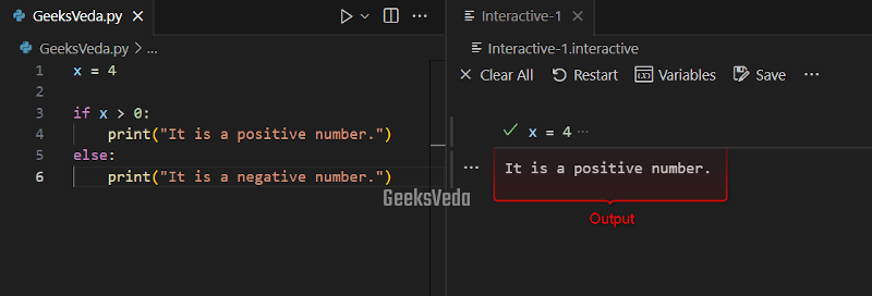 Check if Number is Positive Using Python if…else Statement