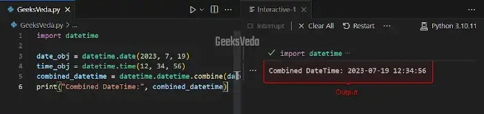 Combine Date and Time in Python