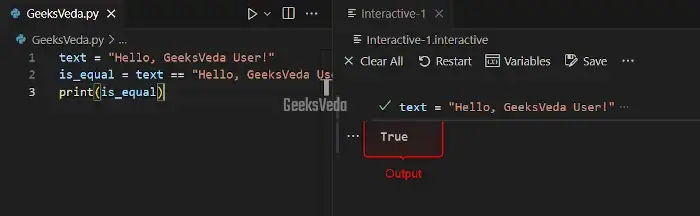 Compare String With the "==" Operator