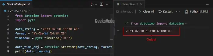 Convert UTC Date into Datetime Object