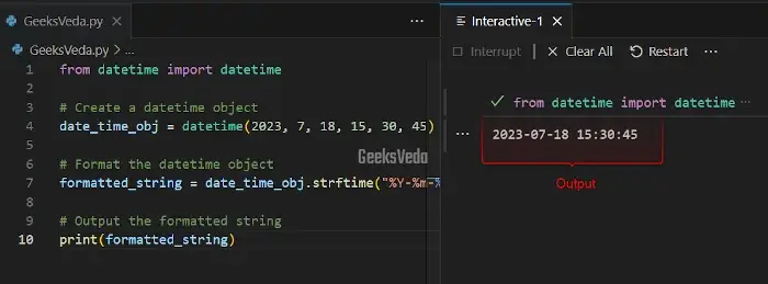 Convert a datetime Object to a String
