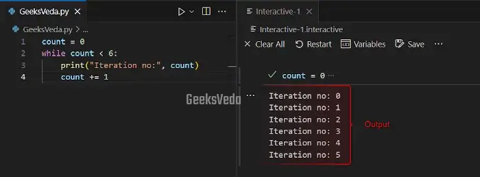 Counter in while loop