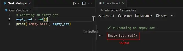 Create Empty Set in Python
