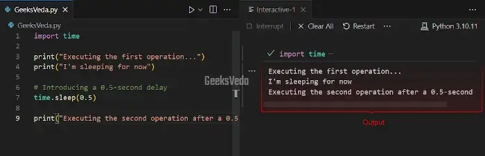 Delay Execution in time.sleep() Function