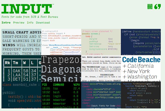 Input Font For Code