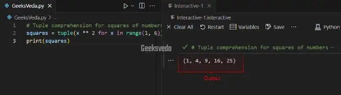 Python Tuples Comprehension - Odd Number