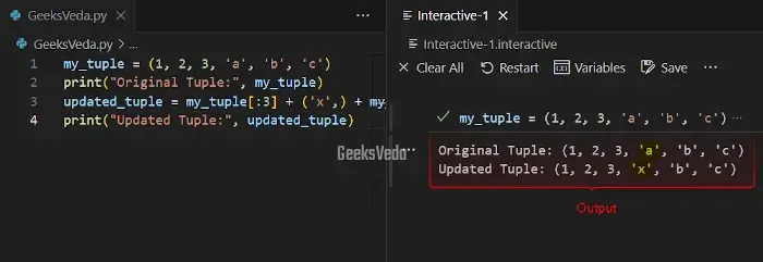 Update Elements of a Tuple in Python