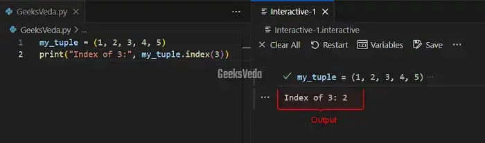 Using index() Method in Python