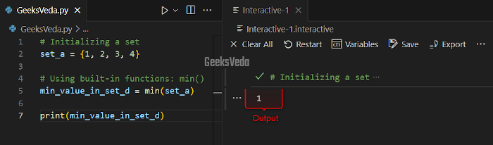 Using min() Function