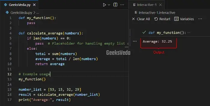 Using pass Statement in Function Definitions