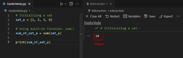 Using sum() Function