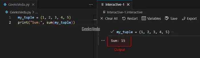 Using sum() Function