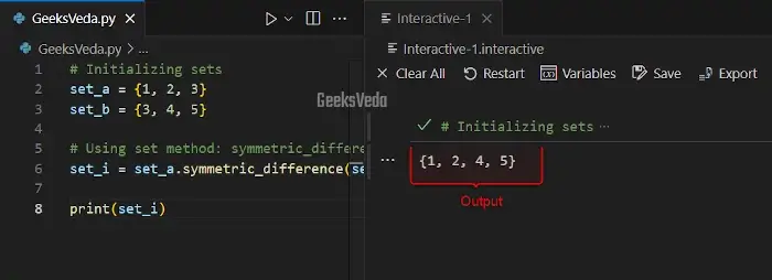 Using symmetric_difference() Method