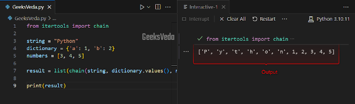 Chaining Iterables of Different Types in Python