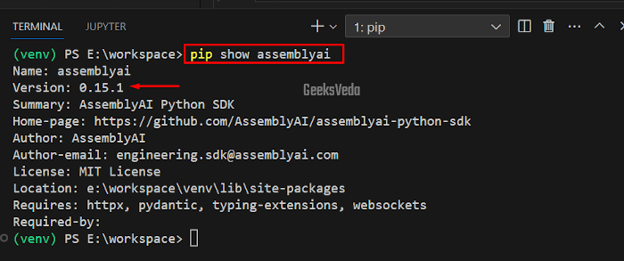 Check AssemblyAI Python SDK Installed