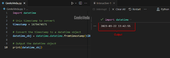 Convert Timestamps to datetime Objects