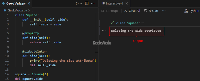 Deleter Methods in Python