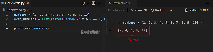 Filtering with Lambda Functions