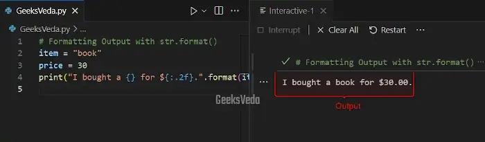 Format Output in Python - str.format()