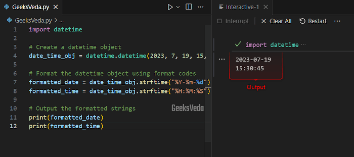 Format datetime Objects