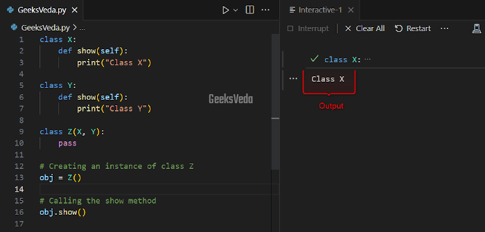 Implement MRO in Multiple Inheritance