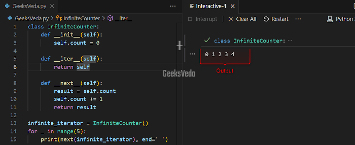 Infinite Iterators in Python