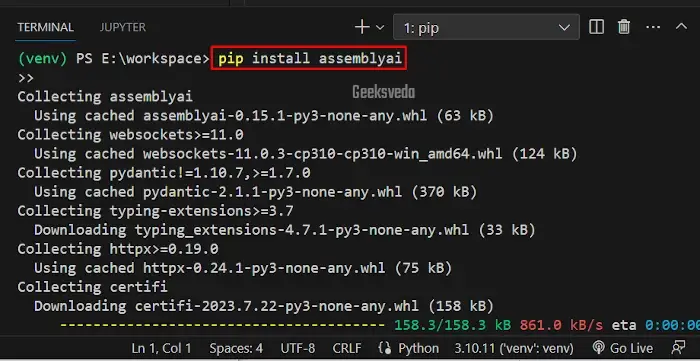 Install AssemblyAI Python SDK