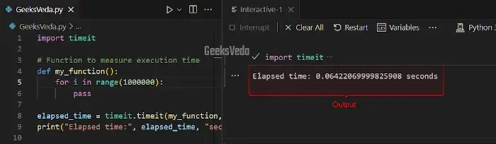Measure Function Execution Time with Python timeit