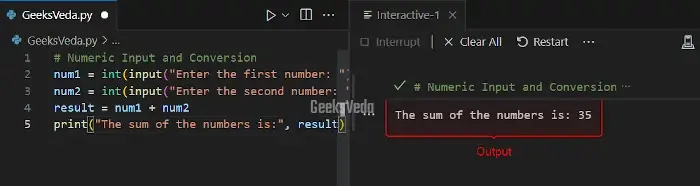 Numeric Input and Conversion