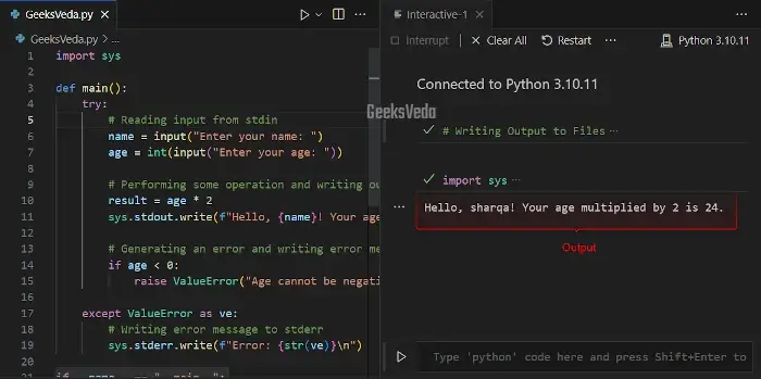 Python Input and Output: Standard Streams