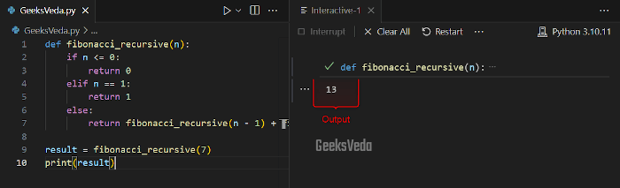 Solve Fibonacci with Python Recursion